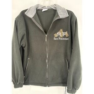 Lanza Women's San Francisco SF Zip Up‎ Fleece Jacket Size S Gray
